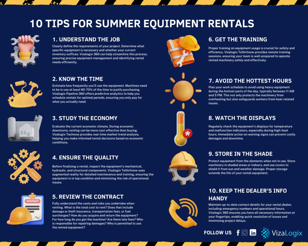 equipment rental summer tips