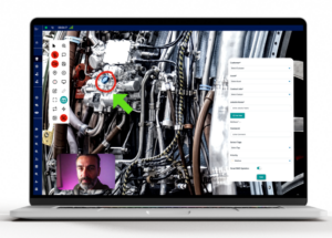 Screenshot of TethrIT Now's AR-powered remote support platform demonstrating real-time problem-solving for industrial operations