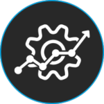 Icon showing a gear representing enhanced field service efficiency.