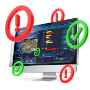 Fleet health monitoring dashboard displaying real-time alerts and predictive analytics.