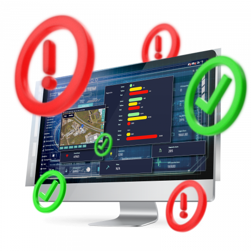 Fleet health monitoring dashboard displaying real-time alerts and predictive analytics.